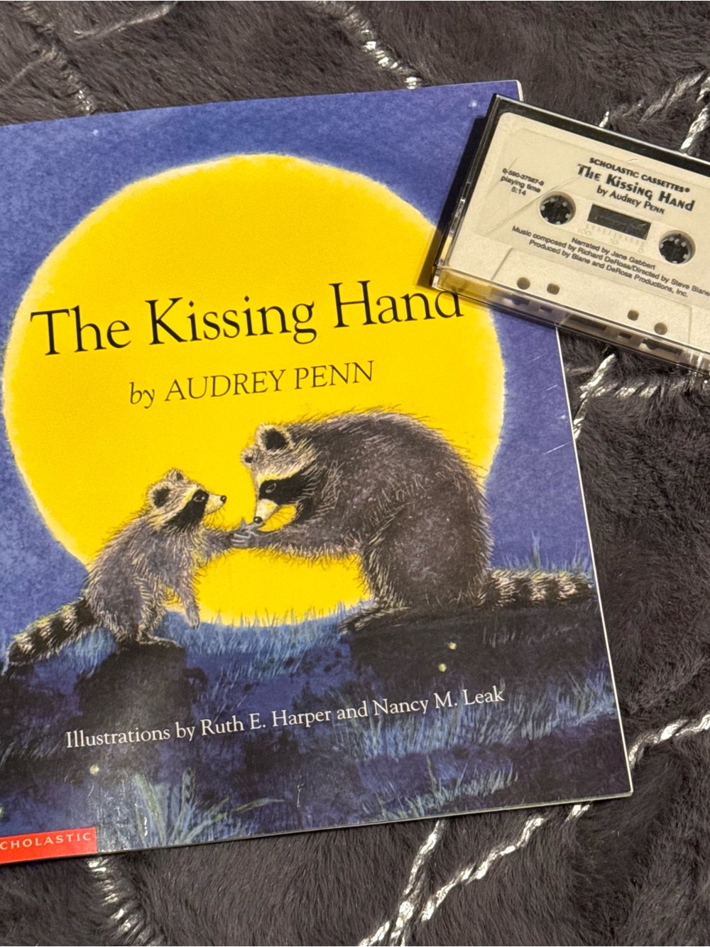 The Kissing Hand by Audrey Penn Vintage 90s Nostalgia Cassette & Book